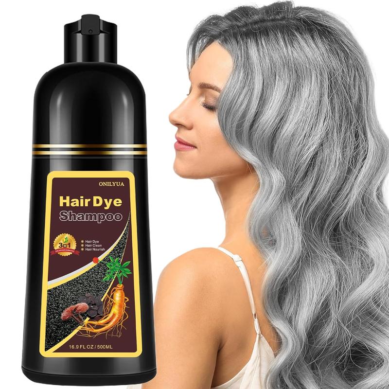 3 in 1 Dye Shampoo for Hair,Permanent Hair Color Shampoo,Silver Gray,White,Various Colors Available,Cover Your Original Hair Color Easily,Gray Hair Coverage Product,Fall Gifts,Unisex Hair Color 500ML Hair Dye Haircare