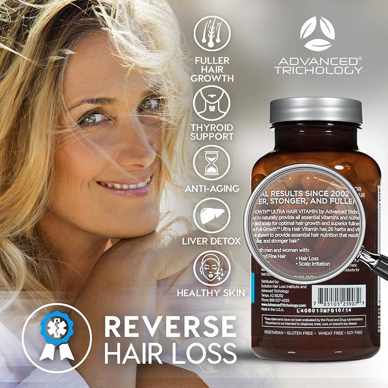 FoliGROWTH Ultimate Hair Growth Nutraceutical by Advanced Trichology - For Women & Men - Approved by the American Hair Loss Association