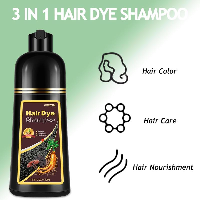 3 in 1 Dye Shampoo for Hair,Permanent Hair Color Shampoo,Silver Gray,White,Various Colors Available,Cover Your Original Hair Color Easily,Gray Hair Coverage Product,Fall Gifts,Unisex Hair Color 500ML Hair Dye Haircare