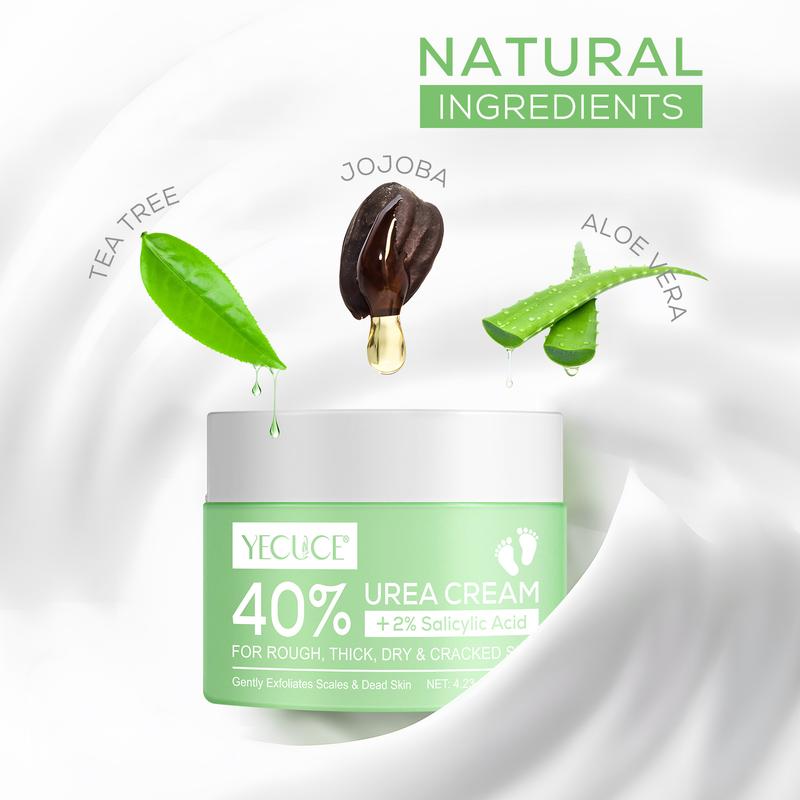 Yecuce Urea Cream 40% plus for Dry Cracked Heels, Feet, Knees, Elbows & Hands - 120g