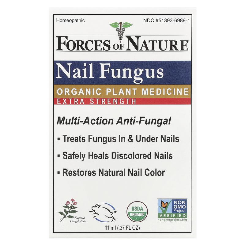 Forces of Nature Nail Fungus, Organic Plant Medicine, Extra Strength, 0.37 fl oz (11 ml)