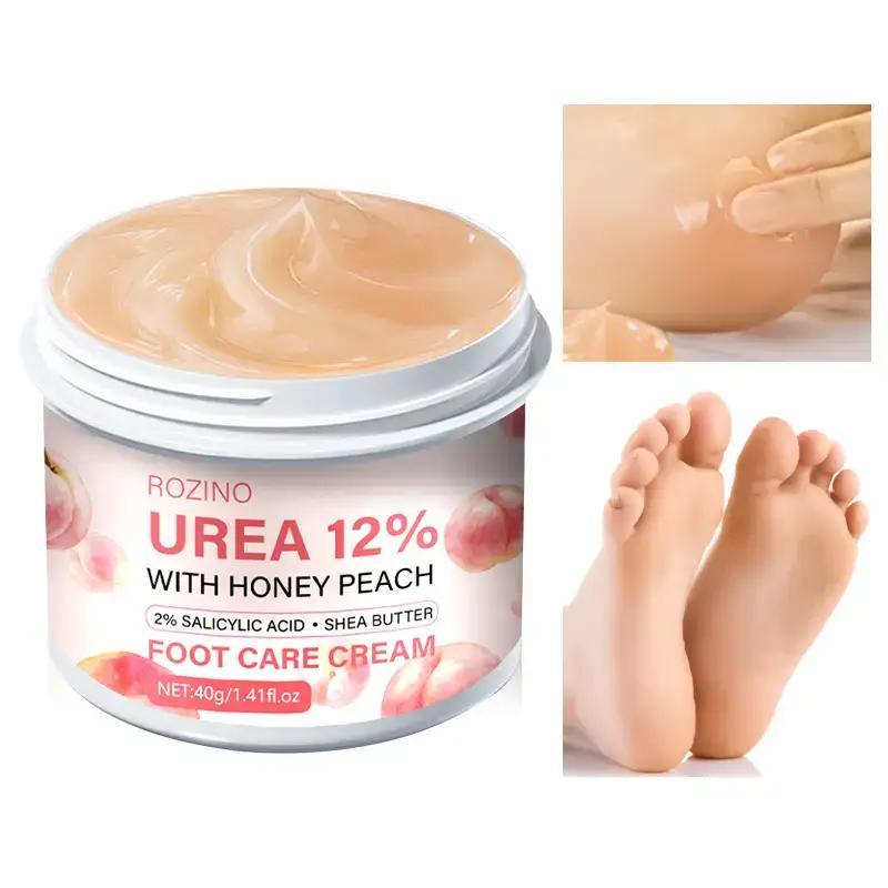 Peach Foot Care Cream, 1 Piece Moisturizing & Soothing Foot Cream, Containing 12% Urea & 2% Salicylic Shea Butter, Suitable For Dry Skin