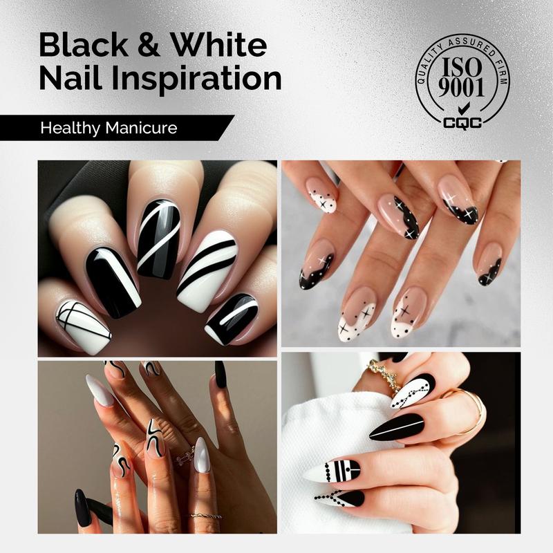 MelodySusie Gel Polish Kit 15ml Black & White Colors Polish Set Nail Art Manicure Salon Diy at Home Christmas Gift Nail Care Nail Polish Cutics