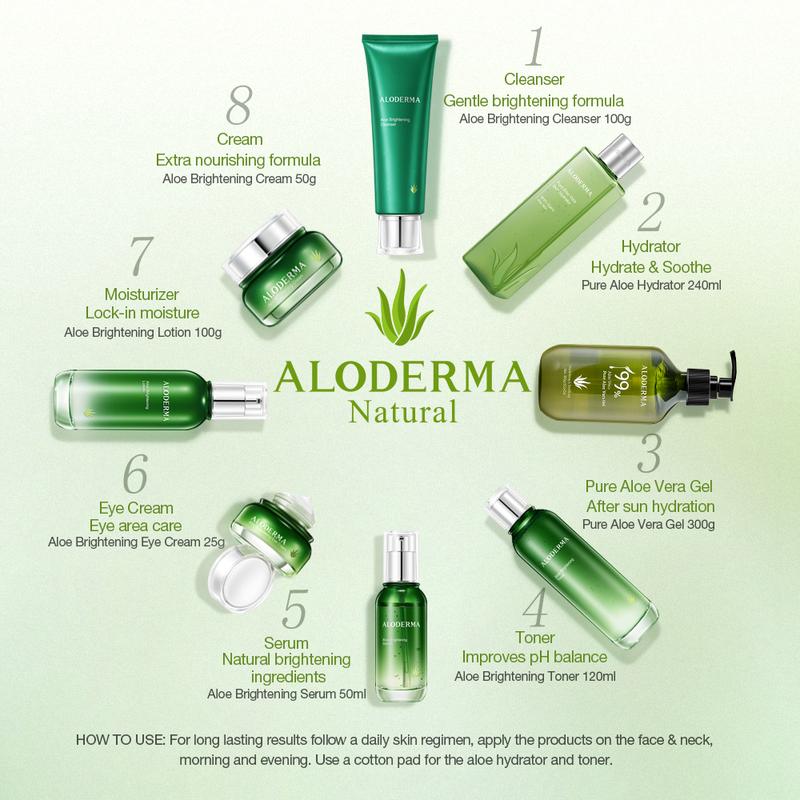 ALODERMA Aloe Brightening Face Toner - Made with 88% Organic Aloe Vera Juice, Hyaluronic Acid & Niacinamide for Bright, Glowing Skin, 4.2oz