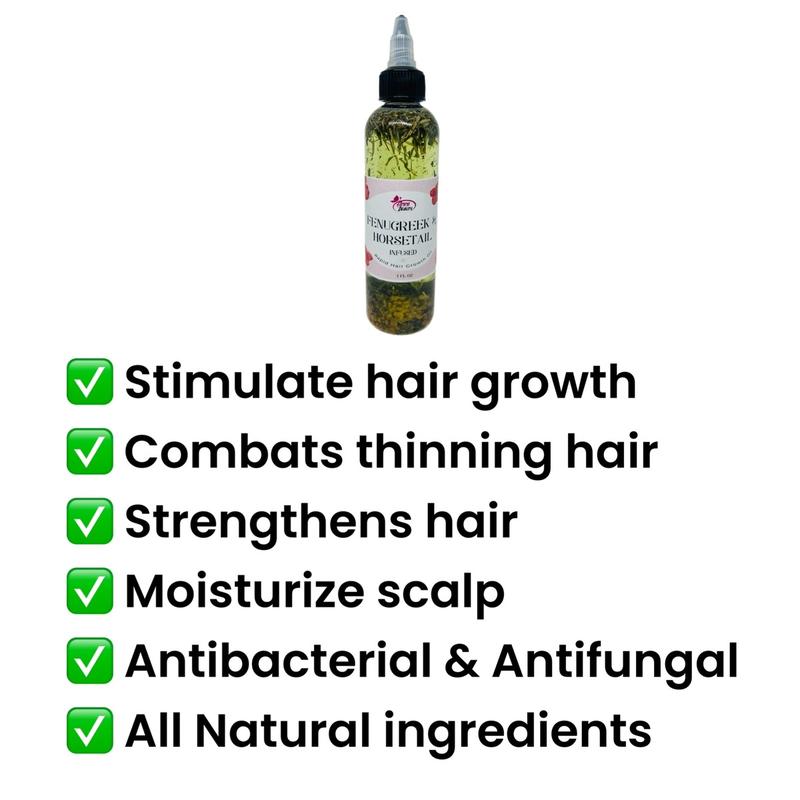 Extra Strength Fenugreek & Horsetail, Rosemary Infused Hair Growth Oil Moroccan