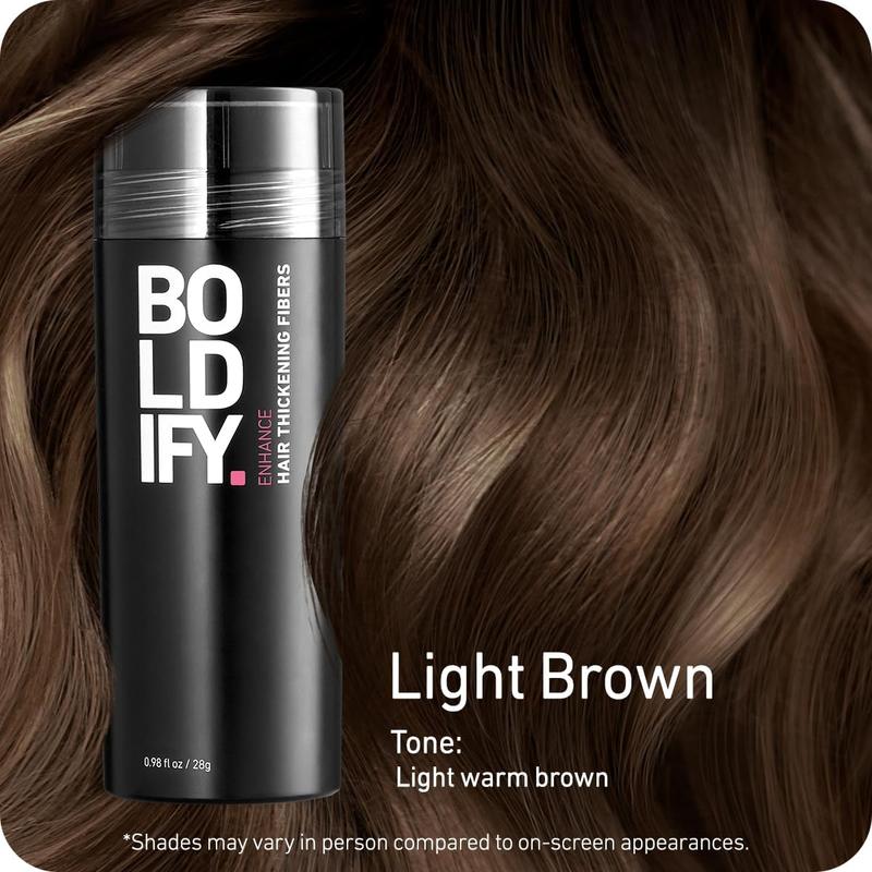 BOLDIFY Hair Fibers (28g) Fill In Fine and Thinning Hair for an Instantly Thicker & Fuller Look - Best Value & Superior Formula -14 Shades for Women & Men - DARK BROWN