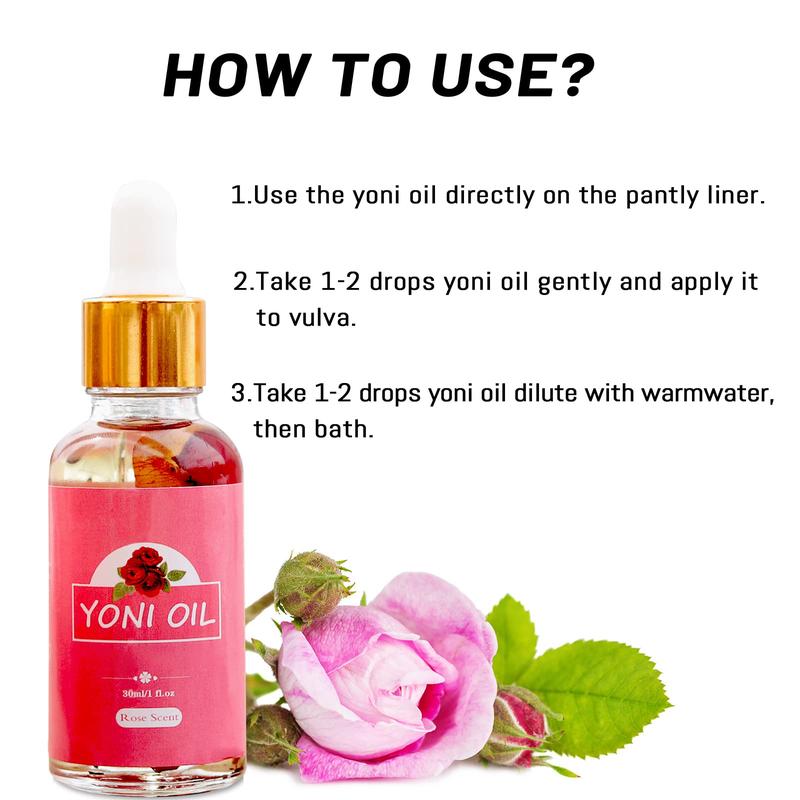 2 Packs Yoni Oil for Women, All Natural Feminine Oil Intimate Deodorant for Women, Ph Balanced and Eliminates Odor, Feminine Serum Made with Rose Essential Oils (1 fl oz 30 ml)