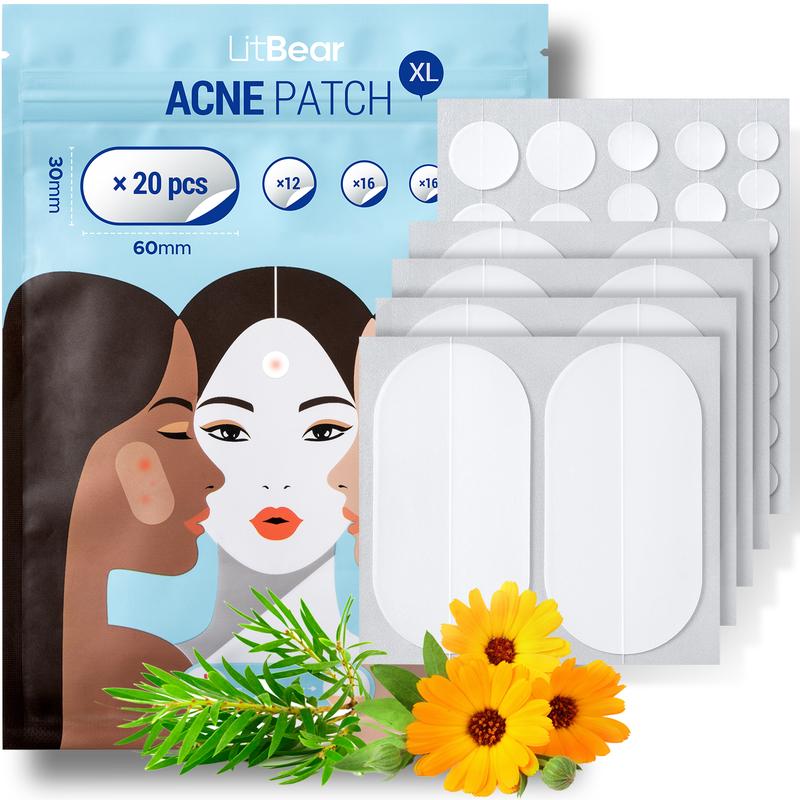 Large Acne Pimple Patches for Face Care ,Acne Spot Dots 5 Size 80pc Skincare, Watch Those Acne Spot Dots Work Their Magic for Skin Repair