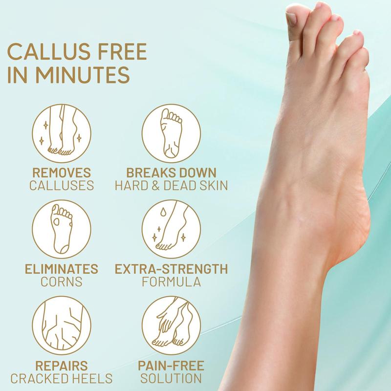 Callus Remover for Feet (Extra Strength) Foot Scrubber for Dead Skin Callus Gel - Professional Pedicure Foot Spa Essential, 6oz Smooth Nails