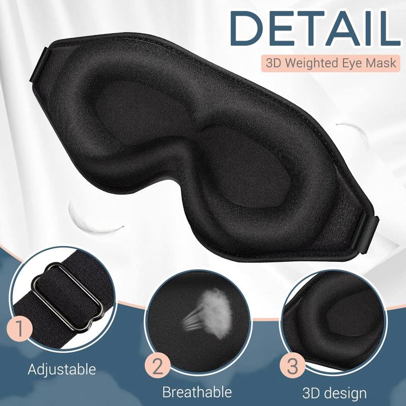 3D Sleep Mask, 1 Count Adjustable Blackout Eye Cover, Soft Comfortable Eye Mask for Sleeping, Yoga, Travel, Eye Care Product for Men & Women