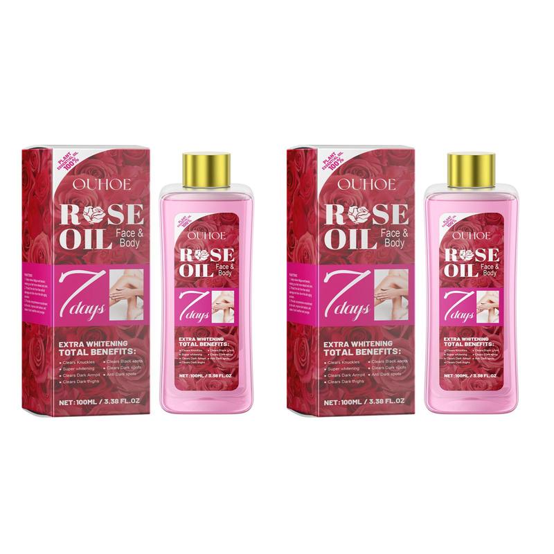 Rose Oil Body Care Oil, 2 Counts Moisturizing & Quick Absorption Body Massage Oil, Nourishing Body Care Product for Women & Girls