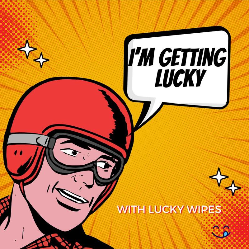 Lucky Wipes For Men Flavored Hygiene Strawberries and Cream Flavor