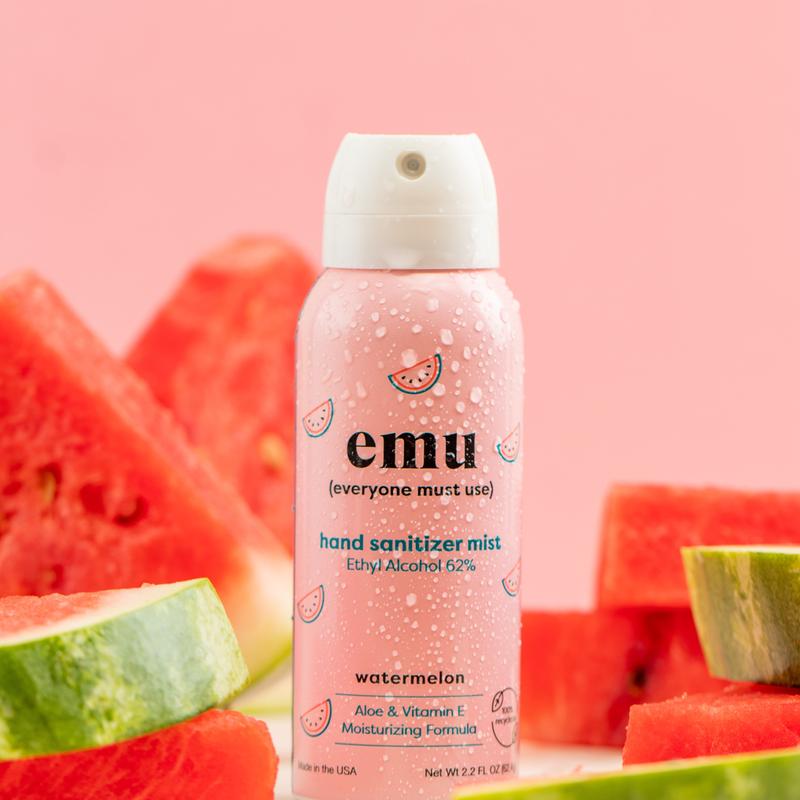 watermelon single unit hand sanitizer mist - 2.2OZ per can eco-friendly, plant-based, recyclable, cruelty free, aloe, vitamin e, moisturizer Hydrating Bunny Pack