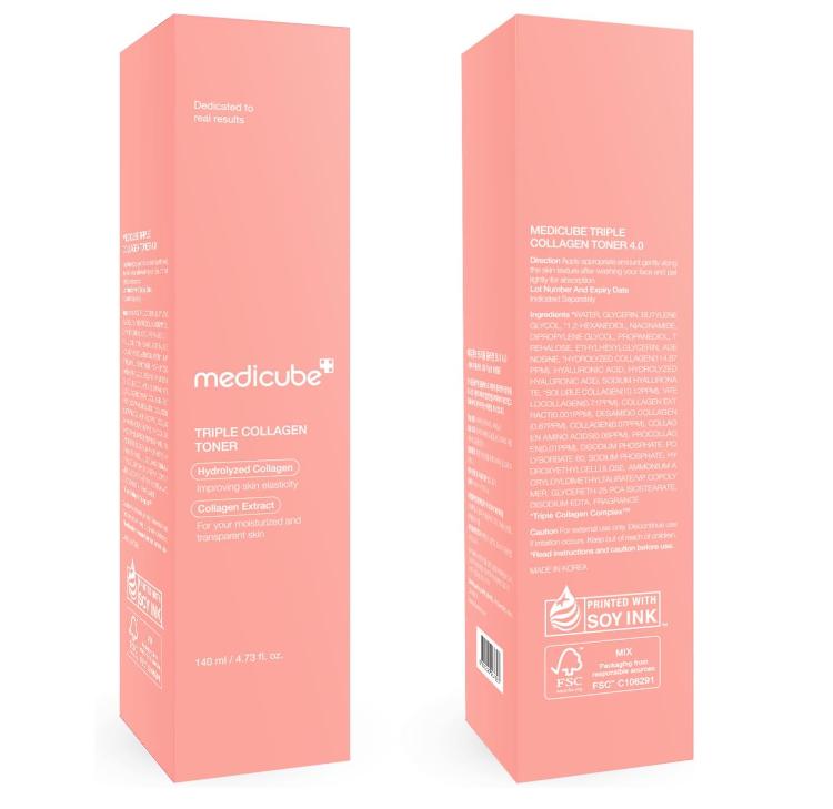 Medicube Triple Collagen Toner - Hydrolyzed, Atelo, & Soluble Collagen for Deep Hydration & Plump Skin - Korean Skincare (4.73 fl.oz.)-medicube