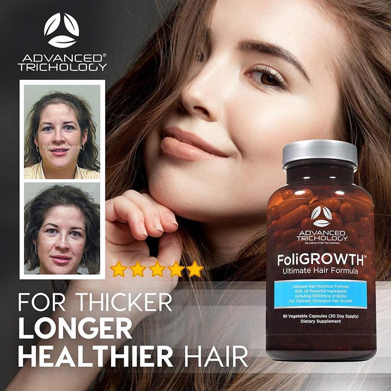 FoliGROWTH Ultimate Hair Growth Nutraceutical by Advanced Trichology - For Women & Men - Approved by the American Hair Loss Association