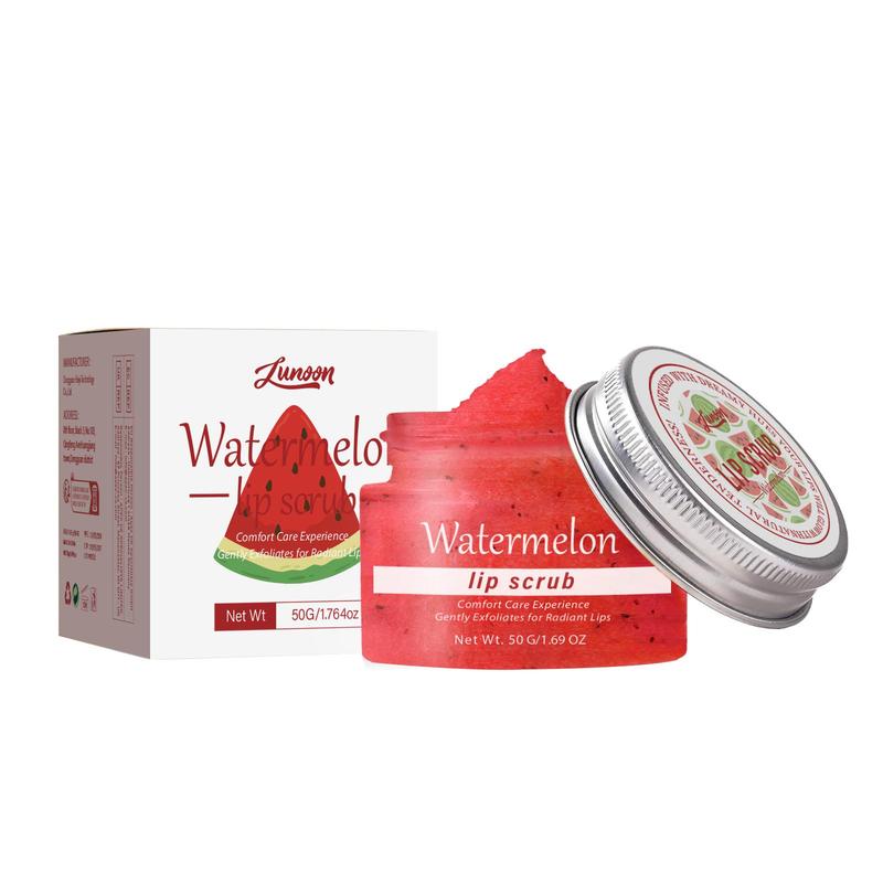 Strawberry Watermelon Coconut Rose Lip Scrub, Moisturizing Lip Care Scrubs for Exfoliating Fade Lip Lines Removing Dead Skin, Improving Lip Skin & Dark Lip