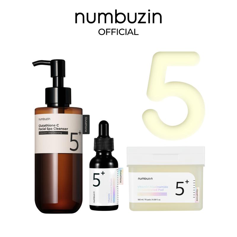 numbuzin No.5+ Glutathione Hyperpigmentation Cleansing Oil & Serum & Pad Set