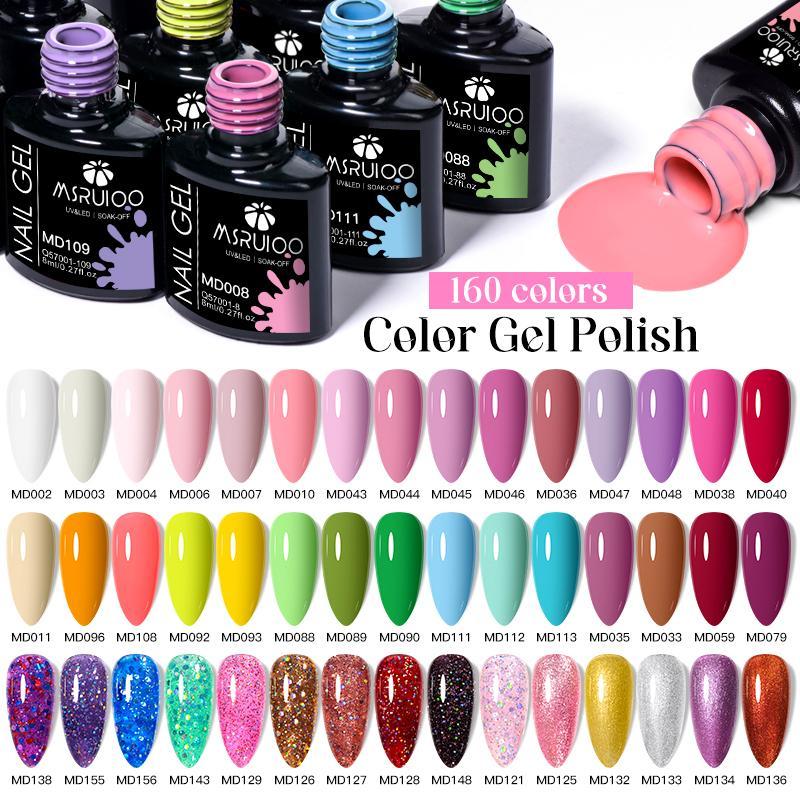 Gel Nail Polish Set, 6 Counts set Soak Off UV Gel LED Lamp Nail Art Gel, Nail Art & Nail Polish for Women & Girls