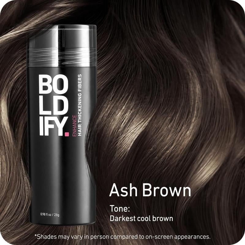 BOLDIFY Hair Fibers (28g) Fill In Fine and Thinning Hair for an Instantly Thicker & Fuller Look - Best Value & Superior Formula -14 Shades for Women & Men - DARK BROWN