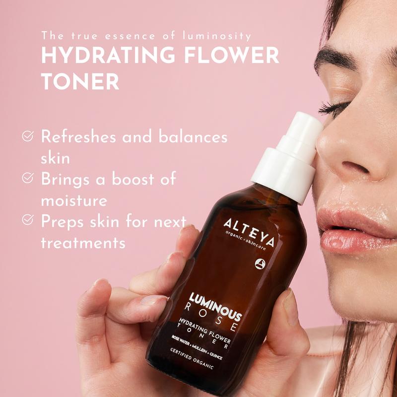 Hydrating Toner Mist -  With Hyaluronic Acid, Bulgarian Rose Water, and Mullein - Organic Moisturizing Skincare