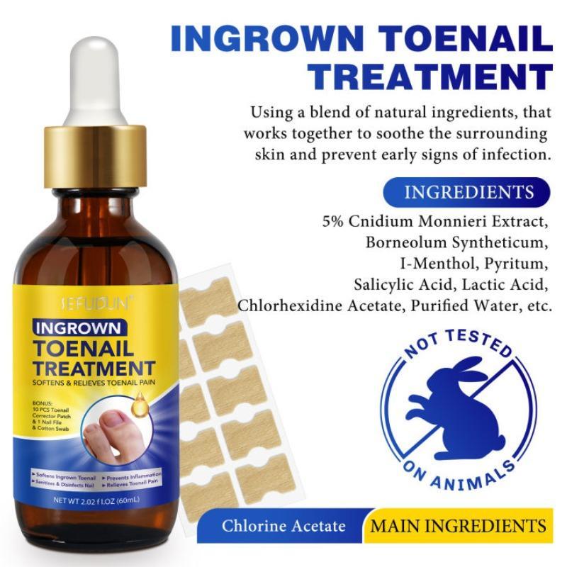 Ingrown Toenail Care Set, 1 Box Soothing Toenail Oil & Toenail Patches & Nail File, Nail Care Product for Men & Women