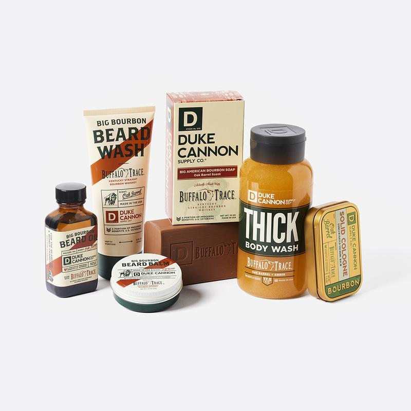 Duke Cannon Supply Co. Buffalo Trace Bourbon Variety Pack, Body Soap, Men's Cologne, Bourbon Oak Barrel Scented, Body Care, Beard Oil, Beard Balm, Body Wash