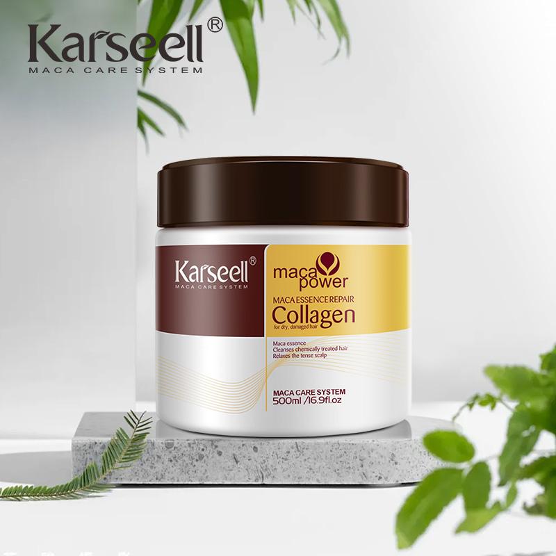 Karseell Collagen Deep Nourishing Repair Hair Argan Oil Frizz-Smoothing Hair Mask Serum All Hair Types 16.90 oz 500 ml Conditioner Haircare