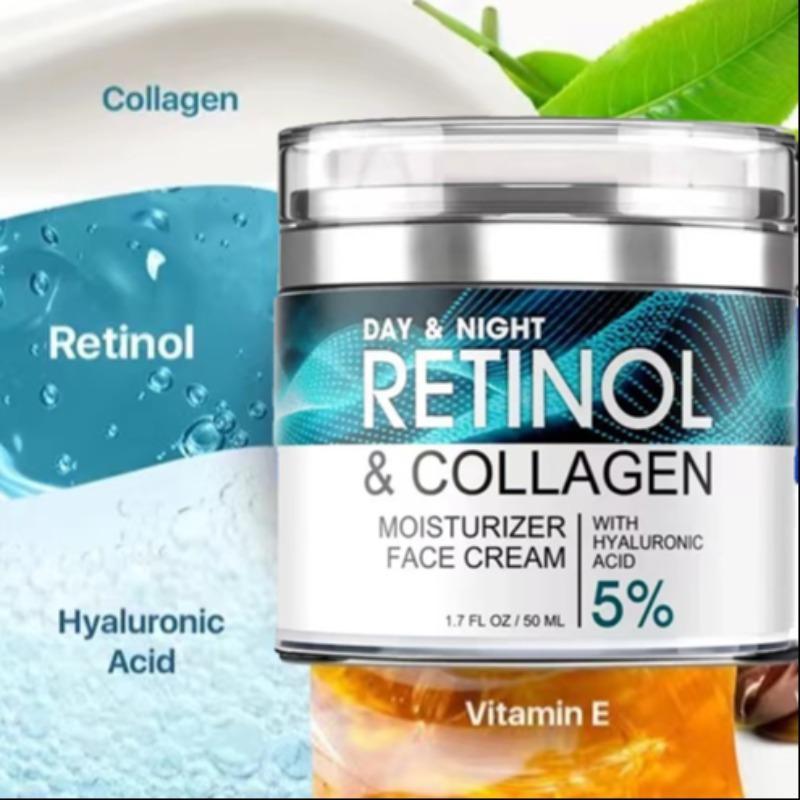 Retinol Collagen Day & Night Moisturizer, Hydrating Face Cream, Moisturizing Face Cream, Face Lotion for Women & Men, Skin Care Product for Daily Use