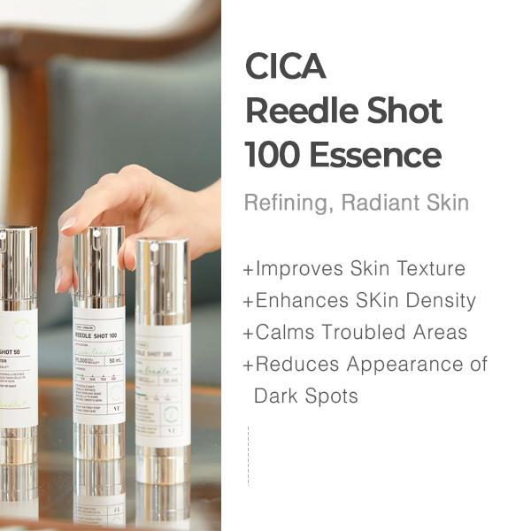 [VT COSMETICS] CICA Reedle Shot 100 Essence | Daily Face Essence for Soft Skin, Centella Complex, Hyaluronic Acid, Green Propolis Extract for All Skin Types 1.69Fl Oz (50ml)