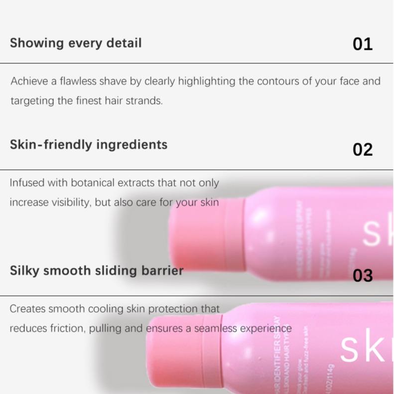 sknbody (spray plus razor)Hair Identifier Spray for Face Shaving, Thanksgiving, Christmas gifts,Skin Body Face  Identifier Spray, Skin Dermaplaning Spray for Face  Body Care  Removal Wax Flawless Cosmetic peach fuzz white spray gentle