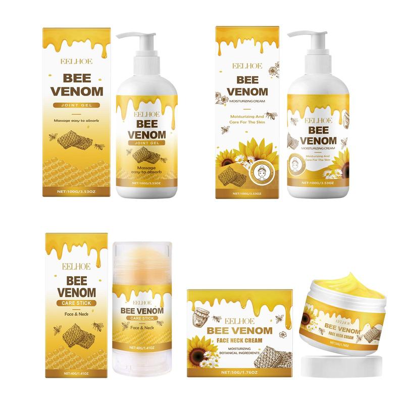 Bee Venom Skin Care Set, 4 Counts Moisturizing Body Care Set, Hydrating Firming Body Care Kit, Daily Skincare Products for Women & Men