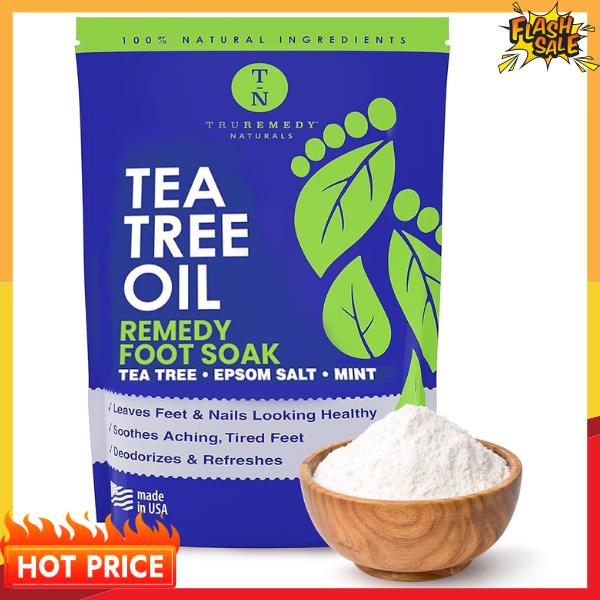 Tea Tree Oil Foot Soak with Epsom Salt & Mint, , 14 Ounce, Feet Soak Helps Stubborn Foot Odor - Foot Bath Salt Softens Calluses & Soothes Sore Tired Feet