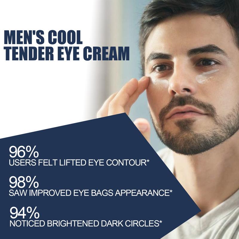 Men's Cool Under Eye Cream – Anti-Aging Gel for Dark Circles, Puffiness & Fine Lines | Caffeine & Kojic Acid Infused for Hydration, Brightening wrinkle  eye