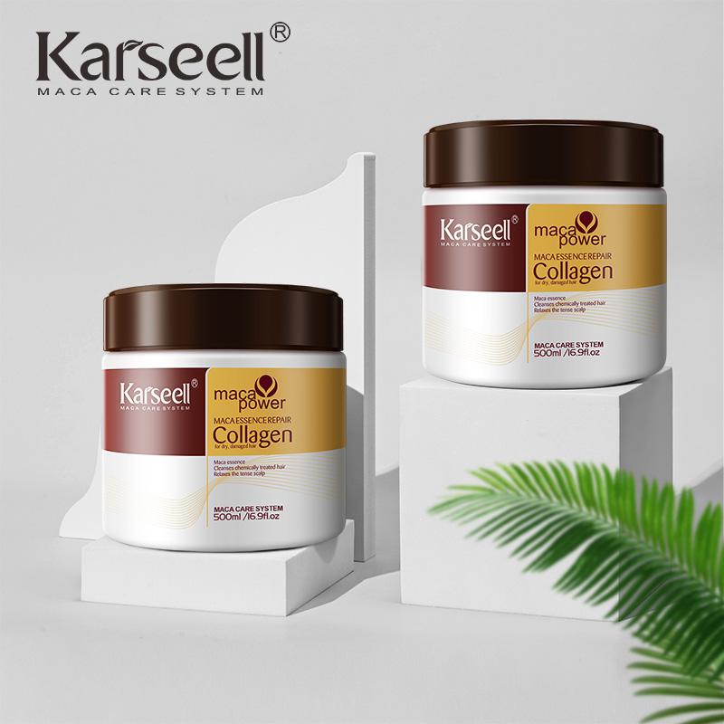 Karseell Collagen Deep Nourishing Repair Hair Argan Oil Frizz-Smoothing Hair Mask Serum All Hair Types 16.90 oz 500 ml Conditioner Haircare