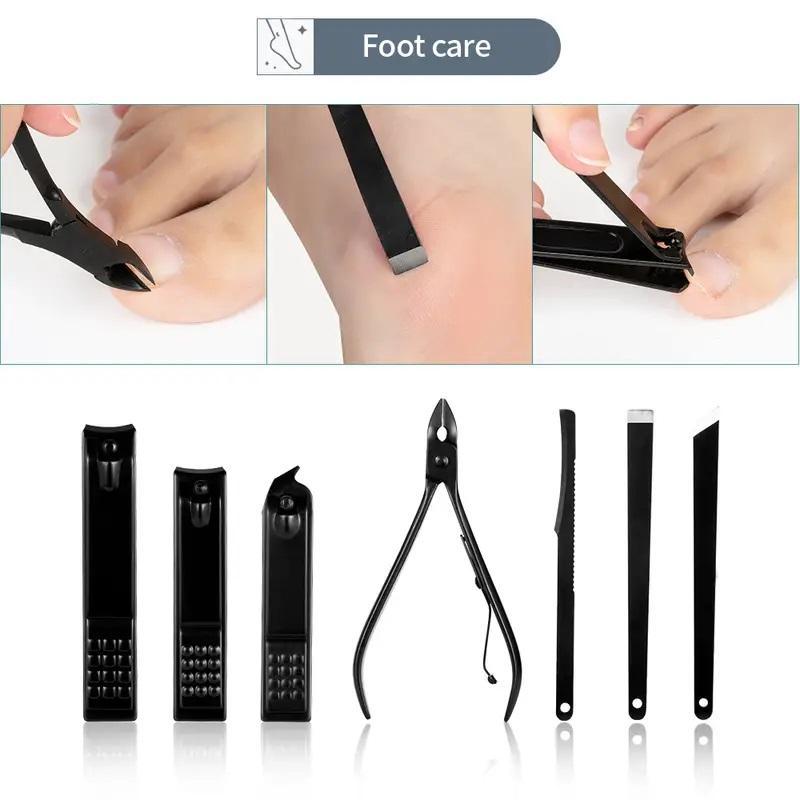 Nail Trimmer Set with Storage Case, Summer Stainless Steel Manicure Pedicures Tools, Nail Art Tools, Nail Care Gift for Women and Men