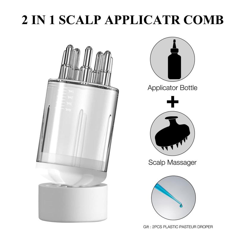 Hair Oil Massage Comb, 1 Count Mini Essential Oil Applicator Comb with Lid, Scalp Applicator Combs, Head Scalp Massage Tool for Women & Men