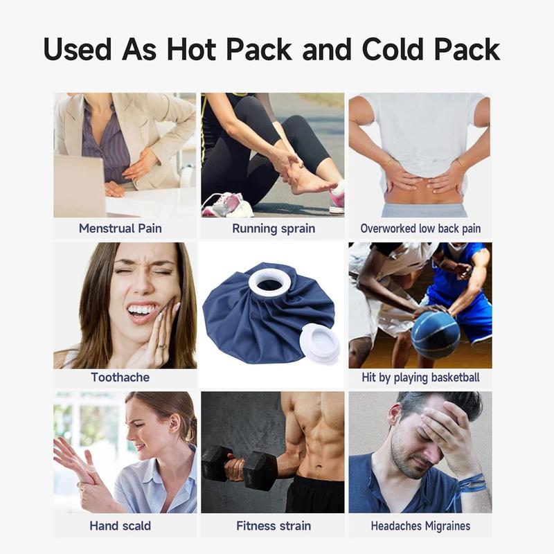 Ice Packs for Injuries Reusable, Ice Cold Pack, Ice Bags Hot Water Bag for Hot & Cold Therapy & Pain Relief, 3 Sizes (6