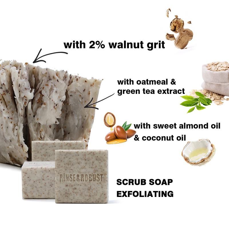 Men's Bar Soap Set, 3Pcs 6Pcs, Cleansing Bar, Natural Soap Set, Exfoliating Scrub Moisturizing Soap Gift for Men Body&Hand, Gift Sets for Boyfriend, Bath and Body Gift Sets, Men's Gift Body Care, Gift for Father Dad BF Men Husband Father's Day Gift