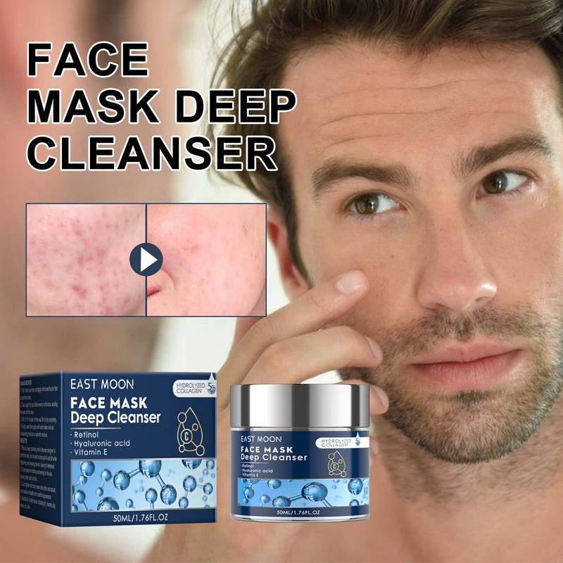 christmas 2024  EAST MOON Facial Cleanser For Men, Reduces Acne Marks Cleansing Face Closed Mouth Blackhead Gentle Hydrating Moisturizer