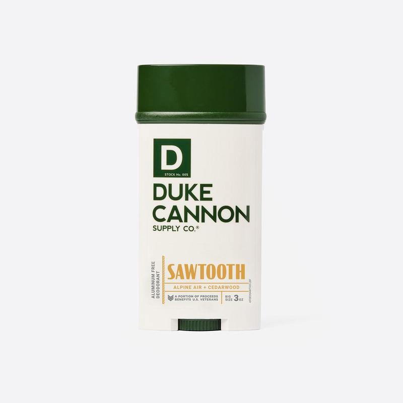 Duke Cannon Supply Co. Aluminum Free Deodorant for Men 3 oz. Sawtooth - Unique Masculine Scent, Odor Control & Soothe Skin Body Care