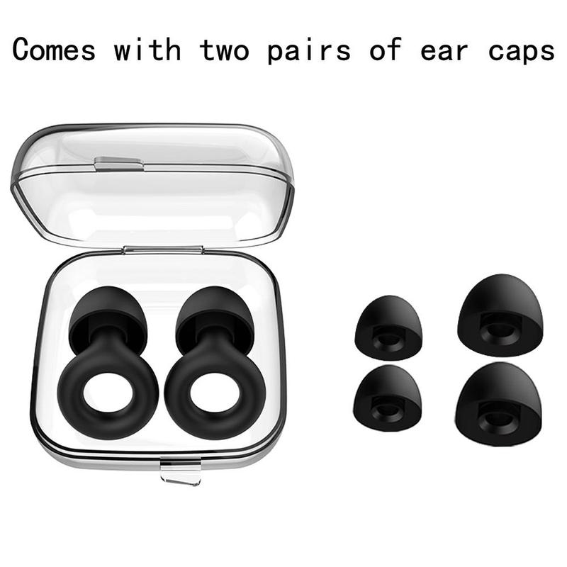 Ear Plugs with Storage Case, 1 Pair Noise Cancelling Ear Plug with 2 Pairs Ear Caps, Hearing Protection Ear Plug for Concert, Motorcycle, Swimming, Sports, Work