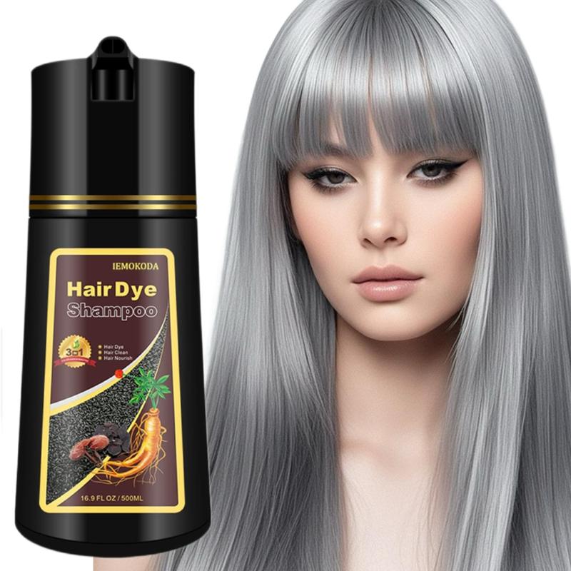 Sliver Gray Hair Dye Shampoo,3-in-1 Natural Herbal Ingredients Color Shampoo For All Type,Easy To Use At home  & Haircare Salon