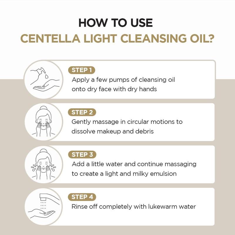 SKIN1004 Madagascar Centella Light Cleansing Oil 6.76 fl.oz, 200ml Gentle Lightweight Makeup Makeup Remover Waterproof Cleanser