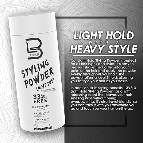 L3 Level 3 Light Hold Styling Powder - Matte Texturizer & Volumizer