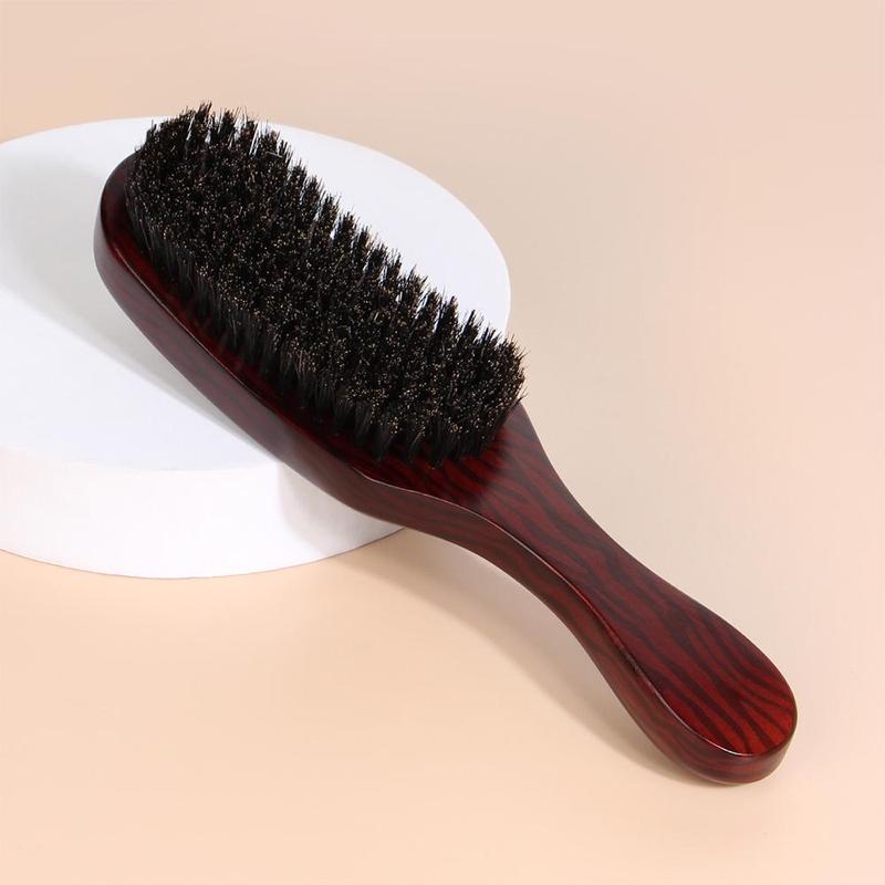 Wooden Handle Beard Hair Brush, Soft Bristles Hair Styling Tool, Beard Styling Comb for Men, Christmas Gift