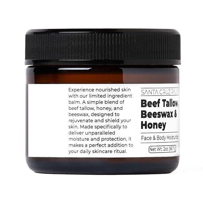 Santa Cruz Paleo Beef Tallow Beeswax and Honey, 2 Fl Oz (Pack of 1)