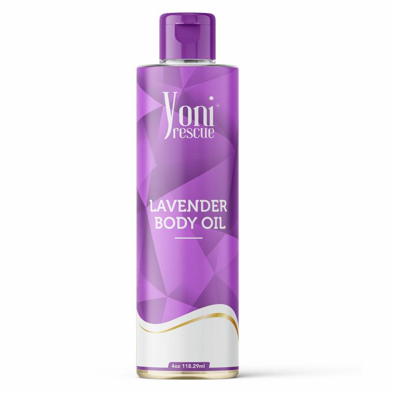 Lavender Body Oil, 4oz, with Apricot, Jojoba, Avocado Oils & Vitamin E Oil, Daily Moisturizer, Fast-Absorbing, Nourishes and Hydrates Skin,Skin Repair, Body Care, Ideal for All Skin Types, Lavender Scented Fragrance Moisturizer by Yoni Rescue