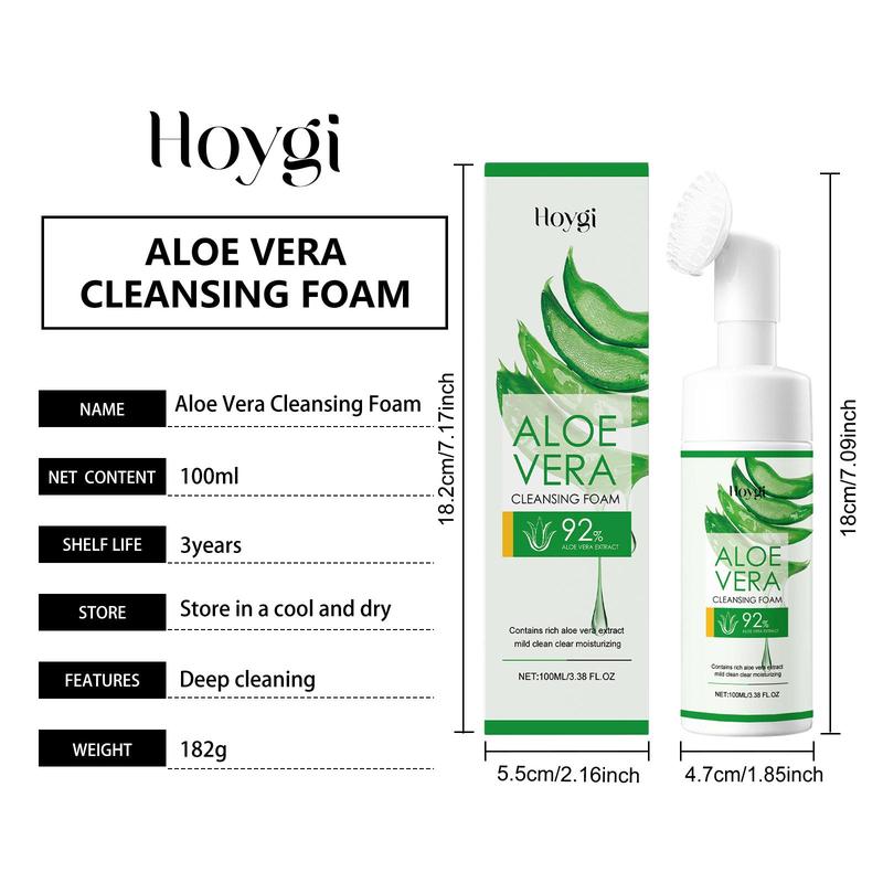 Aloe Vera Cleansing Foam, 1 Count Gentle Cleansing Foam, Deep Soothing & Hydrating Facial Cleansing for Exfoliator, Nourishing Skin Care, Foaming Face Cleanser for All Skin Type