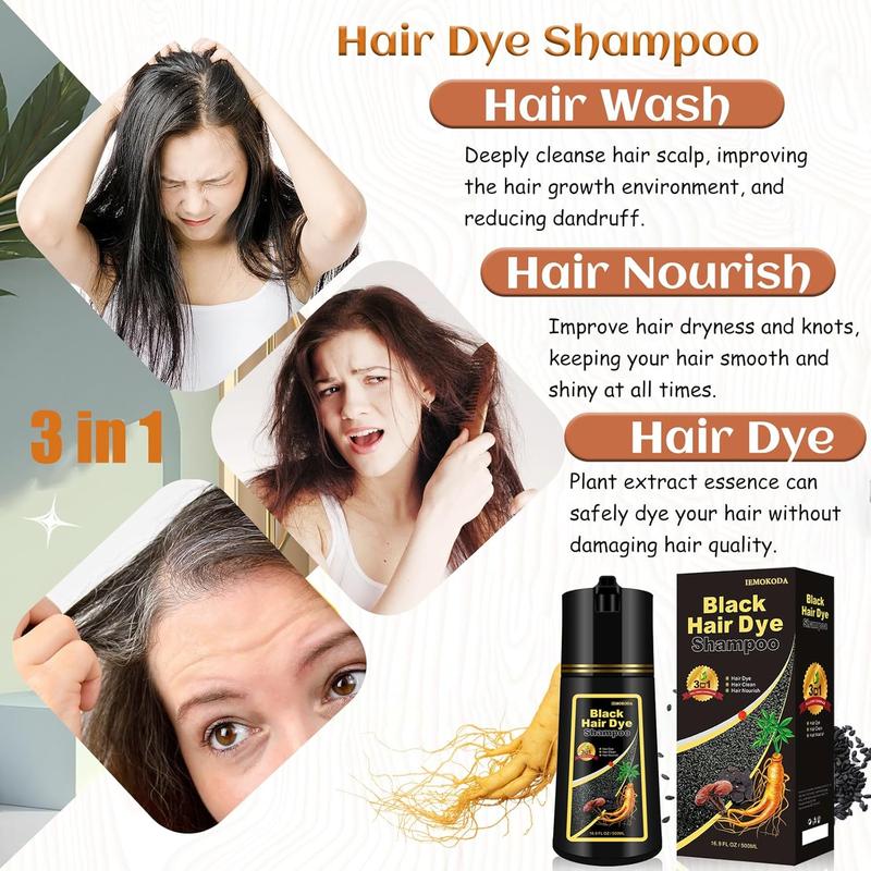 Sliver Gray Hair Dye Shampoo,3-in-1 Natural Herbal Ingredients Color Shampoo For All Type,Easy To Use At home  & Haircare Salon