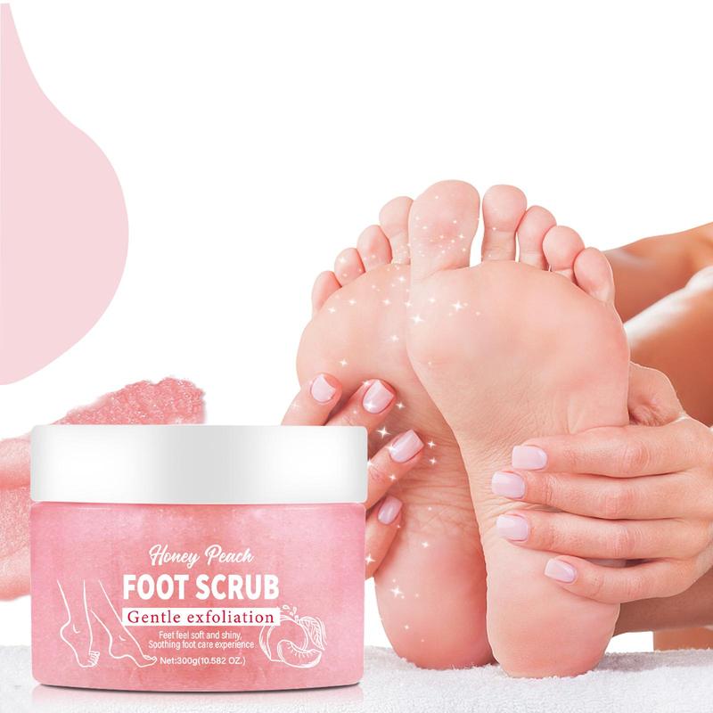 300g Peach Flavor Foot Scrub, Moisturizing Deep Cleansing Body Scrub for Face, Body, Hands and Feet, Skin Care Product